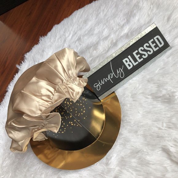 New Beige Mulberry Silk Sleep Hair Cap Bonnet Cover for Adults Unisex Hair - Picture 4 of 5